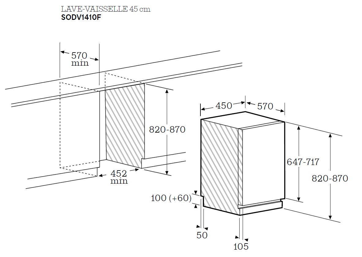 Lave-vaisselle tout intégrable 45 cm SODV1410F - Scholtès